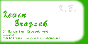 kevin brozsek business card